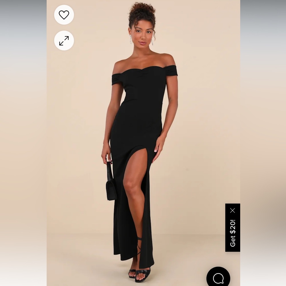 Lulus Beyond Excellent Black Off-the-Shoulder Mermaid Maxi Dress